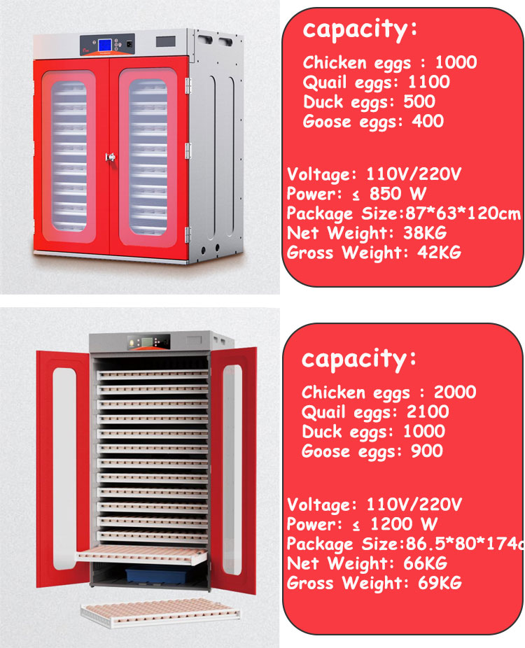 Hatchery Machine 400-10000 Eggs Incubator Solar Chinese Red Incubator 