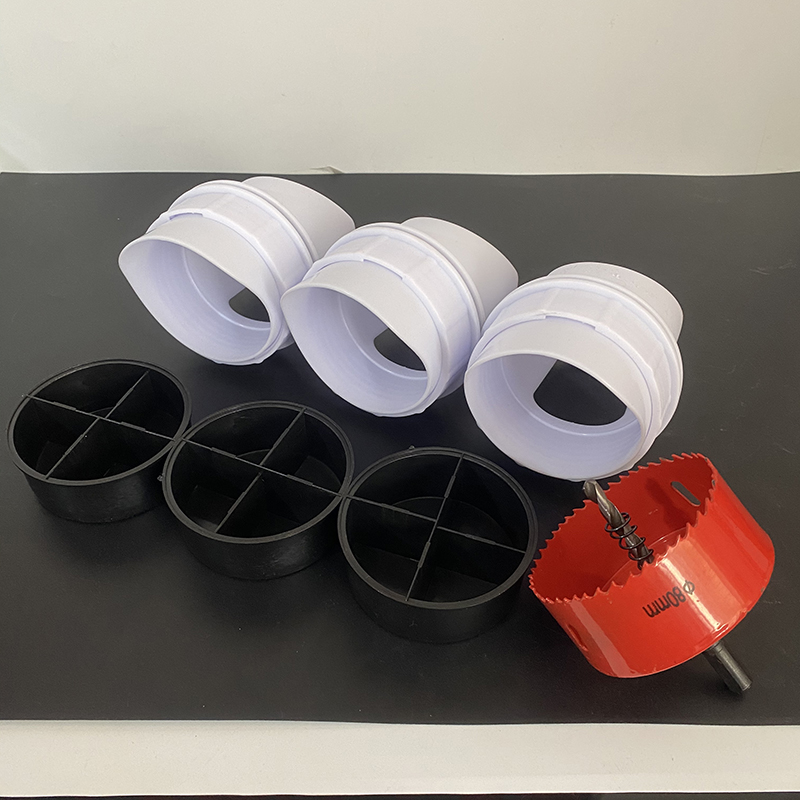 Poultry Automatic Feeder Kits With Cap Hole Saw And Lids Rain-Proof Chicken Feeder Suit for Any Container Bucket LM-115 