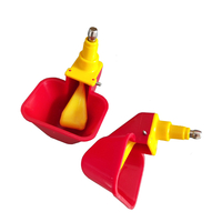 Lubing Square Float Valve Style Water Drinker Cups For Poultry Chicken Or Birds Waterer Nipple With Cup Chicken Drinking Cup LM-36